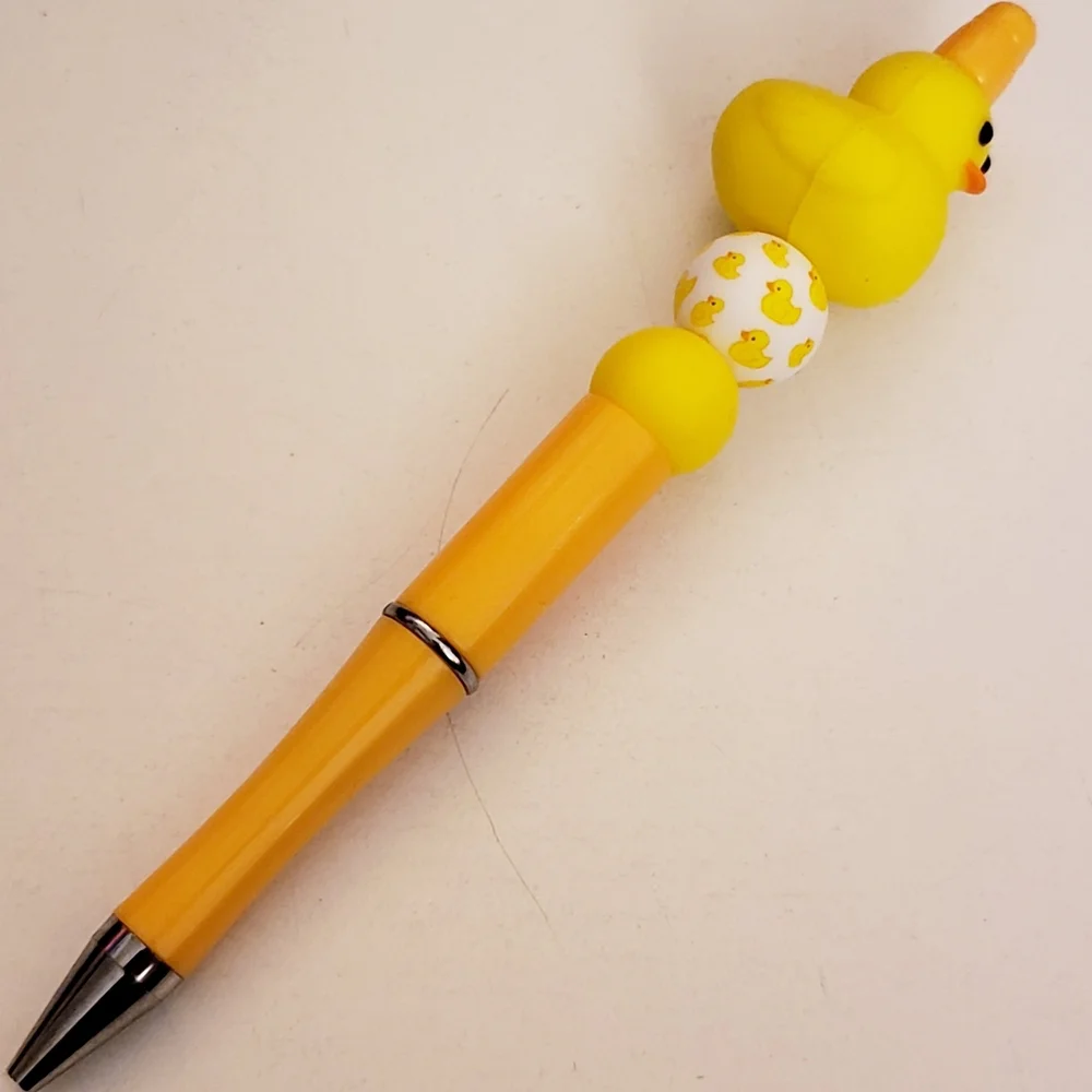 Handmade 3D Duck Beaded Silicone Focal Bead Pen